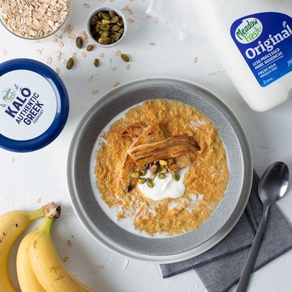 Carrot Cake Porridge with Caramelised Banana NZ | Meadow Fresh